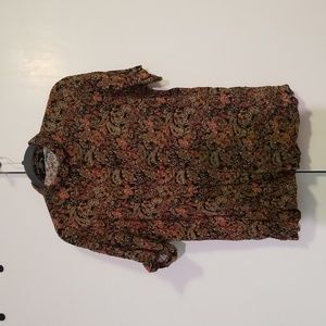 Bershka Men's Short Sleeve Pasley print Jersey Shirt